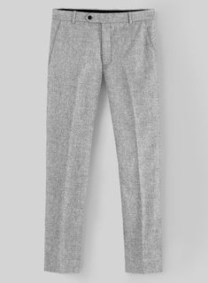 If you pride yourself on being a country dapper gent, you need to opt for our well tailored Rope Weave Light Gray Tweed Pants. Crafted from wool, the very finest quality tweed fabric will make these pants an indispensable item in any man's wardrobe.  Look Includes   Rope Weave Light Gray Tweed Fabric  Cross Pocket  Flat Front  Two Welted Back Pockets on Trousers   Click 'Customize Now' to modify the look if needed.  Lining: Viscose, Dry Clean. Formal Tweed Pants With Herringbone Pattern, Formal Tweed Bottoms With Herringbone Pattern, Tailored Tweed Pants For Fall, Formal Tailored Tweed Bottoms, Tailored Tweed Bottoms For Formal Occasions, Formal Tweed Tailored Bottoms, Tailored Wool Bottoms With Herringbone Pattern, Classic Pants With Herringbone Pattern For Tailoring, Classic Tweed Business Pants