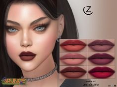 an image of various lipsticks with different colors and shapes for the face, including lips