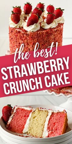 the best strawberry crunch cake recipe