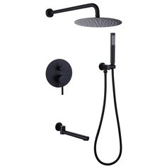 the shower head and handset are shown in black