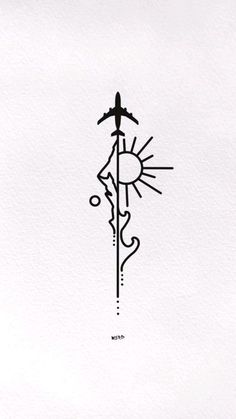 Plane Travel Tattoo Ideas, Sun Ideas Tattoo, Small Travelling Tattoos, Tattoo Designs For Travelers, Traveller Tattoo Designs, Travel Tatoos Ideas Men, Simple Tattoos Travel, Special Tattoos Meanings, Minimalist Travel Tattoo Men