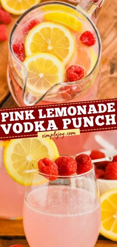 Pink Lemonade Vodka Punch, easy summer drinks, cocktail recipes Frozen Pink Lemonade Vodka Drink, Alcohol Punch, Everyday Drinks, Pink Lemonade Vodka, Pink Lemonade Recipes, Spring Drink, Lemonade Punch