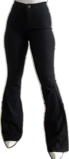 Casual Stretch High-rise Flares, Casual Stretch High Rise Flares, Stretch High-rise Casual Flares, Stretch High Rise Casual Flares, Trendy Black Mid-rise Flares, Trendy Mid-rise Black Flares, Black Stretch Straight Leg Flare Jeans, Black Stretch Flare Jeans With Straight Leg, Fitted Full Length Flare Jeans