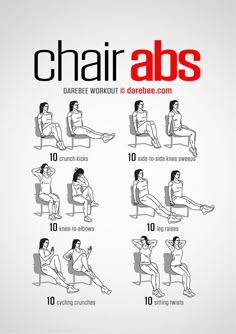 a poster showing how to do chair abss