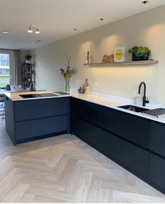 the kitchen is clean and ready for us to use in its new owner's home