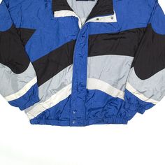 Item is in good used condition. >Size: L >Armpit To Armpit: 25" >Armpit To Cuff: 23" >Collar To Hem: 26" Blue Track Jacket For Winter Outdoor Activities, Blue Winter Track Jacket For Outdoor Activities, Casual Blue Outerwear For Sports Events, Blue Nylon Sports Outerwear, Blue Nylon Outerwear For Sports, Casual Blue Sport Coat For Outdoor Activities, Urban Style Blue Windbreaker For Sports, Urban Blue Windbreaker For Sports, Blue Nylon Track Jacket For Sports