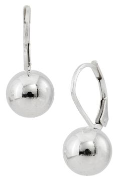 Easy-to-wear sterling-silver drop earrings will add significant polish to even your most casual ensembles. 0.7" drop; 0.39" width Sterling silver Imported Sterling Silver Jewelry With Lever Back For Formal Occasions, Classic Silver Jewelry With Lever Back Ear Wires, Formal Sterling Silver Jewelry With Lever Back, Sterling Silver Lever Back Earrings For Formal Occasions, Sterling Silver Lever Back Earrings For Formal Events, Formal Sterling Silver Lever Back Earrings, Classic Adjustable Earrings For Formal Occasions, Adjustable Silver Jewelry With Lever Back, Classic Silver Lever Back Earrings