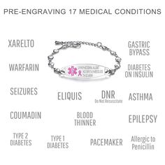 MATERIAL: 316L Stainless Steel with Gold vacuum ion plating,Nickel Free,Hypoallergenic,waterproof This feminine medical bracelet design for 1/5 inches width small heart chain link with a oval Medical id tags , closed by lobster clasp, Easy to put on and take off, can be done with one hand without the assistance of others The Heart medical alert bracelet basic length = 6.5 inches, extra add 1.5 inches extension chain, bracelet can be freely adjusted between 6.5-8 inches. This women's medical id b Medical Alert Bracelet Womens, Heart Stent, Medical Alert Symbol, Heart Medical, Medical Alert Bracelet, Medical Id Bracelets, Medic Alert Bracelets, Medical Bracelet, Id Wallet