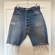 Redone Levi’s High Waist Bermuda Shorts. Butter Soft Denim And An Amazing Fit - Perfect For The Summer. True To Size. Unisex. Bermuda Shorts, High Waist, Butter, High Waisted, Womens Shorts, Women Shopping, Blue, Color