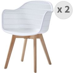 the white chair has four legs and is next to it