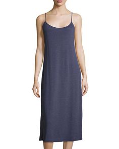 Shangri-La Jersey Tank Nightgown Sleep Gown, Gown Plus Size, Night Blue, Shangri La, Sleepwear & Loungewear, Straight Skirt, Nightgowns, Scoop Neckline, Night Gown