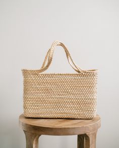 The Magnolia Straw Market Tote is lightweight and durable. This medium-size bag is perfect for a day at the beach, a trip to the market, or for everyday use. It's the ideal multi-purpose tote. These totes are individually hand-woven with sustainable palm leaves. Thoughtfully designed and ethically made by artisans in Guerrero, Mexico, in a fair trade environment. Each tote is unique and may vary in size, and color, and may have small imperfections. Hand-woven sustainable palm leaves Natural colo Natural Straw Bag With Double Handle For Market, Rectangular Straw Bag With Braided Handles For Market, Natural Double Handle Straw Bag For Market, Palm Leaf Straw Bag With Braided Handles For Market, Straw Bag With Braided Handles For Market, Natural Basket Beach Bag With Braided Handles, Eco-friendly Natural Straw Market Bag, Eco-friendly Natural Fiber Beach Basket Bag, Woven Straw Bag For Market