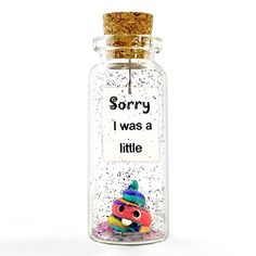 PRICES MAY VARY. 🎁 APOLOGY GIFTS for your girlfriend or boyfriend with a sorry card inside a tiny bottle. Cute, funny, and customizable piece of decor to present to anyone. 💡 BEST WAY TO SAY "Forgive Me" to your special ones: wife, husband, mom, dad, daugter, son, family member, friend, or colleague. Pick our "Sorry I was a little ..." bottle or add your own personal message. ✂️ UNIQUE HANDCRAFTED I'M SORRY GIFT: tiny glass bottle with a funny pile of poo inside and a meaningful card attached. Sorry Card, Im Sorry Gifts, Apology Cards, Im Sorry Cards, Apology Gifts, Sorry Gifts, Her And Him, Blue Gift, Teddy Bear Plush