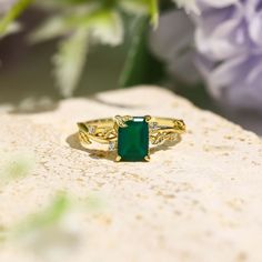 Connect with the grounding energy of the Earth Green Onyx Ring, inspired by the element of earth. This piece showcases an emerald-cut green onyx center stone, symbolizing growth and harmony with nature. The intricate leaves surrounding it, pay homage to the natural beauty and tranquility of the earth. Wear this ring as a reminder to stay rooted, find balance, and celebrate the beauty of the natural world. ✦ 14K yellow gold vermeil (14K yellow gold plated over a sterling silver base) Element Of Earth, Earth Ring, Green Onyx Jewelry, Earth Green, Oval Moissanite Ring, Grounding Energy, Harmony With Nature, Washing Hands, Moss Agate Ring