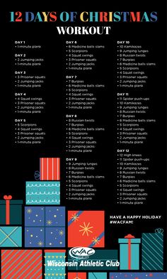 the 12 days of christmas workout schedule