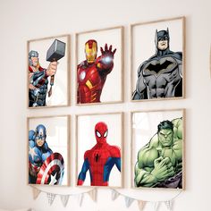 Superhero Wall Art , Set of 6 Prints, Superhero Prints for Little Boys Bedroom, Superhero Wall Print, Boys Room Decor, Digital Download - Etsy Marvel Kids Bedroom Walls, Superhero Bedroom Furniture, Superhero Name Wall Art, Super Hero Room With Loft Bed, Marvel Kids Bedroom Farmhouse, Marvel Characters Wall Art, Avengers Storage Cube, Superhero Kids Room Target, Marvel Kids Room Target