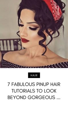 Easy Pinup Outfit, 1950s Rockabilly Hairstyles, Womans 50s Fashion, Rockabilly Hairstyles Long, Pinup Bandana Hairstyles, Diy Pinup Hair, Easy Rockabilly Outfit, Diy Rockabilly Clothes, Pinup Updo Hairstyles