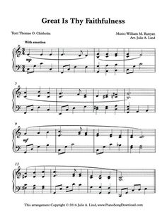 sheet music with the words great is thythuhness