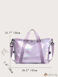 Bird in Bag - Double-Handle Duffel Bag Trendy Large Capacity Duffle Bag For Shopping, Trendy Tote Duffle Bag With Adjustable Strap, Trendy Duffle Bag With Adjustable Strap And Double Handle, Purple Travel Bag With Adjustable Handle, Purple Handheld Travel Bag, Trendy Rectangular Duffle Bag For Shopping, Travel Shoulder Bag With Adjustable Handle In Purple, Purple Travel Shoulder Bag With Adjustable Handle, Purple Shoulder Bag With Adjustable Handle For Travel