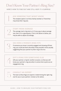 an info sheet describing how to find the perfect ring size