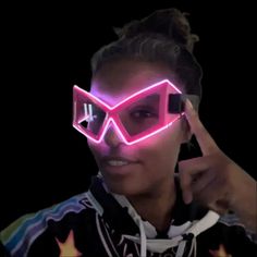 Space Cowgirl Glasses - Neon Cowboys - Space Glasses, Led Sunglasses, Cowgirl Look, Space Cowgirl, Dark Shades, Party Accessories, Perfect Party, Light Up, Led Lights