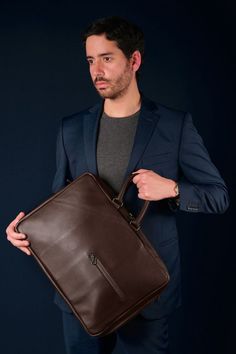 Leather Backpack Briefcase · Dark Brown by Capra Brown Briefcase, Mens Briefcase, Briefcase Backpack, Laptop Briefcase, Briefcase For Men, Convertible Backpack, Custom Monogram, Tablet Laptop, Laptop Backpack