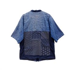 "Measurements are taken with the garment Manually. Condition: Pre-owned P-Pit to pit / chest L-Lenght S-Sleeve In inches\" Comment : (refer picture) -Shipping : shipping worldwide by registered airmail DHL eCommerce/DHL express. Ask For More Details. Have a Good day! ATFL.Lab®" Blue Samurai Style Long Sleeve Kimono, Cotton Kimono With Patchwork And Kimono Sleeves, Traditional Blue Outerwear With Kimono Sleeves, Quilted Kimono, Sashiko Embroidery, Hoodie Streetwear, Vintage Japanese Kimono, Women Tunic Tops, Have A Good Day