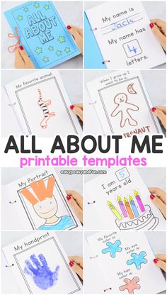 all about me printable templates for kids to use in their homeschool