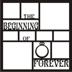 the beginning of forever is written in black and white with an image of a ring on it