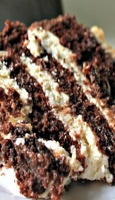 a close up of a piece of cake on a plate