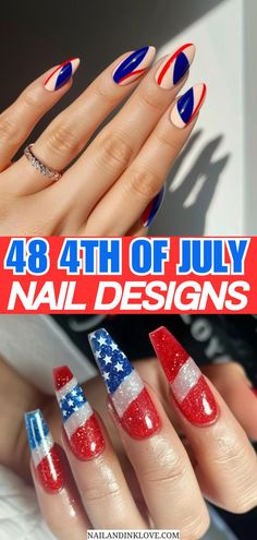 4th of July nail designs, July 4th nail ideas 2024, 4th of July nails Simple Fourth Of July Nails 2024, 4th Place F July Nails, Mail Designs