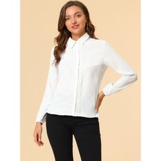 Elevate your office attire with the Allegra K Women's Lace Trim Button Down Shirt. This sophisticated piece combines functionality with feminine flair, making it a must-have for any professional wardrobe.

- **Material:** Soft, lightweight woven fabric
- **Color:** Classic White
- **Size:** Large
- **Gender:** Female
- **Features:** Turn down collar, long sleeves, front button closure, and delicate lace trim

Perfect for a variety of settings from business meetings to casual coffee shop encounte Lace Trim Long Sleeve, Women's Office, Womens Office, Professional Wardrobe, Office Attire, Lace Shirt, Work Blouse, Women's Shirts, Women Lace