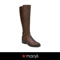 in stock Brown Knee-high Boots With Wide Calf, Elegant Brown Knee-high Boots Medium Width, Wide Calf Knee High Boots, Brown Medium Width Calf Leather Knee-high Boots, Brown Wide Calf Knee-high Boots With Zipper, Brown Zipper Closure Knee-high Boots, Dark Tan, Wide Calf, Knee High Boots