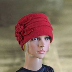 Red felt wool hats, Felted hat for women, Ladies wool hats, Felt hats for lady, Womens winter hats, Wool felt hats, Womens hat trendy, by AccessoryArty on Etsy https://www.etsy.com/listing/265048774/red-felt-wool-hats-felted-hat-for-women Winter Brimmed Cloche Hat One Size, Winter Brimmed Cloche Hat, Winter Brimmed Hat One Size, One-size Winter Brimmed Hats, One Size Winter Brimmed Hat, Wool Hat With Short Brim For Winter, Wool Winter Hat With Short Brim, Short Brim Wool Hat For Winter, Vintage Cloche Hat For Winter