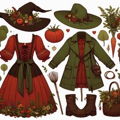 a paper doll is dressed up as a scarecrow and other items to be used in the costume