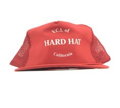 Pre-owned vintage hat. Hand washed Cotton / Polyester Snapback Mens size Red Trucker Hat, Vintage Hat, Vintage 2000s, Hats Vintage, Trucker Cap, Hard Hat, Caps Hats, Trucker Hat, Accessories Hats