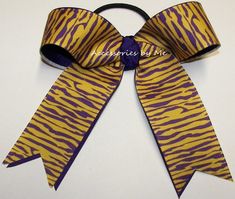 Tigers Cheer Bow, Purple Wild Cat Bow, Tiger Purple Gold Ponytail Holder, LSU Wild Cat Bow, Cougars Purple Softball Bow, Cats Volleyball Bow Lsu Tiger Girls, Cheerleader Bows, Cheerleader Hair, Softball Hair Bows, Volleyball Bows, Dance Bows, Softball Bow, Cheer Hair Bows, Softball Bows