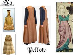 When you need just a little something more. Lua Media: pellotes (women's sleeveless or sideless surcotes) Medieval Surcoat, Spanish Clothing, Medieval Party