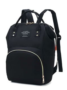 Bag For Love - Pocket Front Large Capacity Backpack - Women Backpacks Product Description Color Black Strap Type Adjustable Pattern Type Letter Style Preppy Bag Size Large Quantity 1 piece Magnetic No Type Functional Backpack Composition 100% Polyester Material Polyester Size Chart INCH CM Size Bag Width Bag Height Bag Length Strap Length one-size 6.3 14.2 9.4 29.9 Size Bag Width Bag Height Bag Length Strap Length one-size 16 36 24 76 Similar Products h2 { text-align: center; } .red-box { width: Functional Black Diaper Backpack, Functional Black Backpack Diaper Bag, Black Standard Backpack Diaper Bag For On-the-go, Black Large Capacity Diaper Backpack, Large Capacity Black Diaper Backpack, Functional Black Diaper Bag With Zipper Closure, Black Diaper Backpack With Zipper Closure, Black Diaper Bag With Large Capacity, Black Diaper Bag Backpack With Zipper Closure