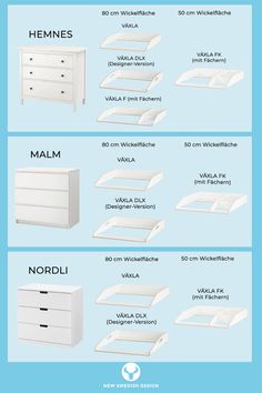 an info sheet showing the different types of furniture and their names in english, french or german