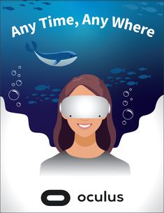 a woman wearing a blindfold under the water with an image of a whale in the background