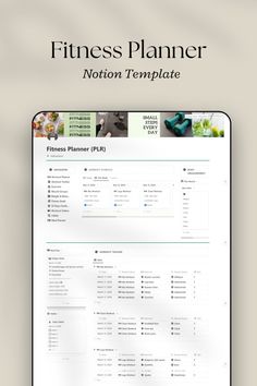 the fitness planner is displayed on a tabletop