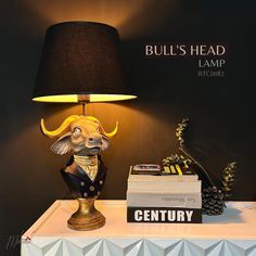 a lamp that is sitting on top of a table