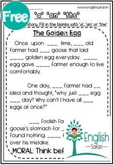 the golden egg worksheet for kids to learn how to read and understand it