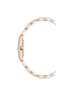 This classic timepiece features Roman numerals, adding a touch of timeless sophistication to its design. Its elegant and enduring style makes it a perfect choice for any occasion. • Band Length: 7"• Case width: 20mm• Band width: 14mm Rectangular Rose Gold Watch With Bracelet Strap, Rose Gold Rectangular Watch With Bracelet Strap, Classic Rose Gold Watch With Rectangular Dial, Rectangular Rose Gold Watch With Metal Dial, Rose Gold Rectangular Watch With Metal Dial, Elegant Everyday Jewelry With Rectangular Dial, Elegant Metal Watch With Rectangular Dial, Rose Gold Watch With Rectangular Metal Dial, Rose Gold Watches With Rectangular Metal Dial