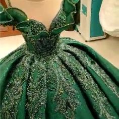 Selling My 2022 Green Wedding Dress. Custom Made In Turkey. Comes With Petticoat Attached To The Dress. Fits Around A Size 2-6, Corset In The Back To Tighten Or Loosen. Dress Is Very Lightweight. Please Message Me For More Information. Price Can Be Negotiated. Green Quince Dress, Green Wedding Dress, Custom Made Dresses, My 2022, Green Wedding Dresses, Ball Gown Dress, Quince Dress, Ball Gown Dresses, Gown Dress