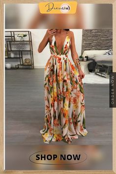 Women Dresses Summer Sexy Maxi Boho Style Print Party Dress Deep V Neck Backless Long Dress Vestidos Spring Halter Neck Maxi Dress For Parties, Spring Party Maxi Dress With Halter Neck, Spring Party Halter Neck Maxi Dress, V-neck Backless Dress For Beach Party, Fitted Maxi Dress For Party And Beach Season, Beach Season Party Backless Maxi Dress, Spring Party Maxi Backless Dress, Flirty Backless Maxi Dress For Spring, Summer Backless Floor-length Dress For Night Out