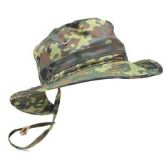 PRICES MAY VARY. ORIGINAL GERMAN BOONIE HAT: Don’t settle for anything less than deployment-approved, authentic military boonie hats for men. Typical of German manufacturing precision, this lightweight and durable boonie delivers faultless protection and comfort for your head WARM WEATHER MILITARY ESSENTIAL: Made from 65% cotton and 35% polyester, the wide-brim designs protect your face and neck from the sun while remaining breathable. Added mesh ventilation holes make this army hat perfect duri Desert Camouflage, Boonie Hat, Outdoor Hat, Army Hat, Hunting Hat, Australian Bush, Summer Cap, Safety Clothing, Camo Hats