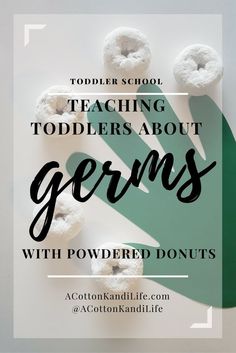 toddler school teaching toddlers about germs with powdered doughnuts