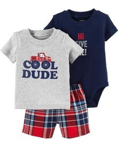 Cool Dude, Ideas Clothes, Layette Set, Body Suit With Shorts, Carters Baby Boys, Cotton Bodysuit, Kids Clothes Boys, Carters Baby, Boys Set